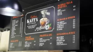 Kaffa's menu
