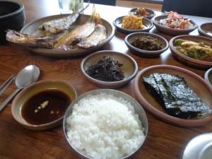 Fish and banchan by Chris Fletcher